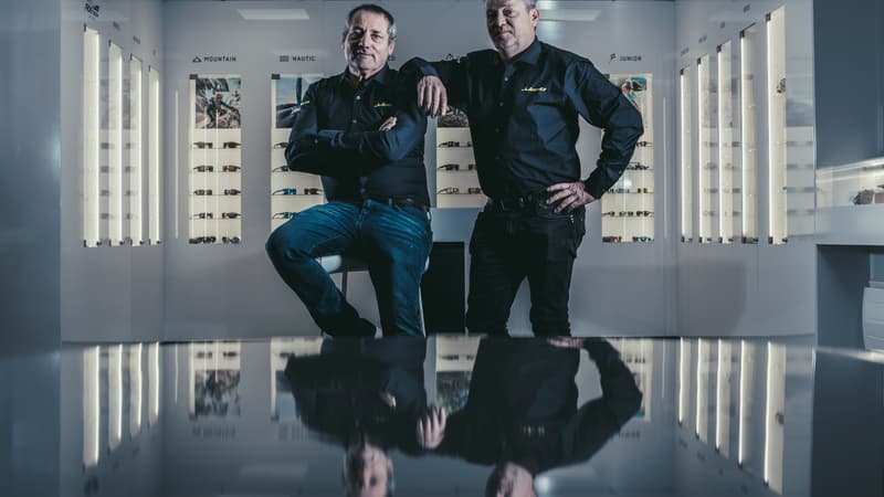 Christophe Beaud (à gauche) et Matthieu Beaud, dirigent l'entreprise familiale Julbo depuis les années 80.