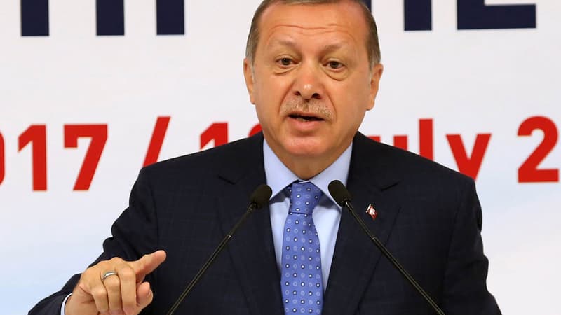 Le président turc Recep Tayyip Erdogan, le 12 juillet 2017. 