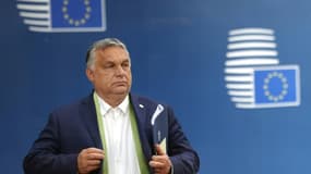 Le Premier ministre hongrois Viktor Orban après un conseil européen le 23 juin 2021 à Bruxelles