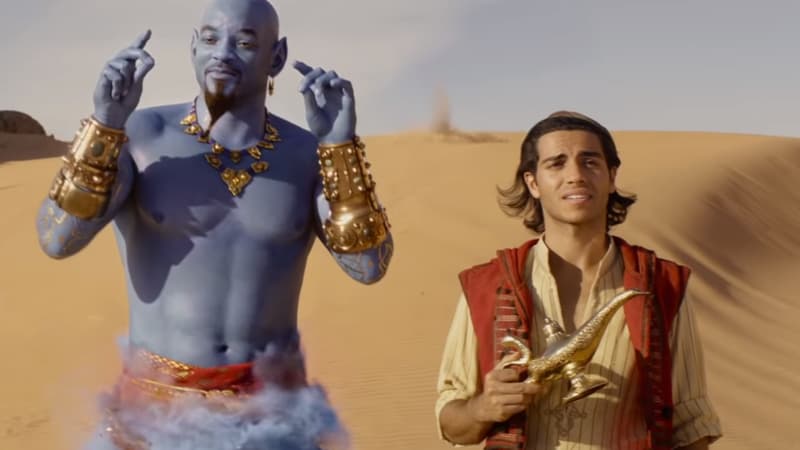 Will Smith et Mena Massoud, le Génie et Aladdin