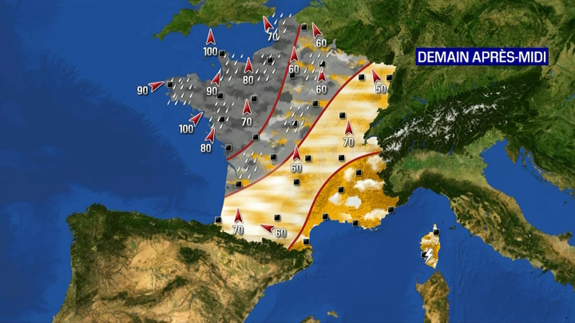 Les perturbations seront concentrées sur le nord-ouest samedi...