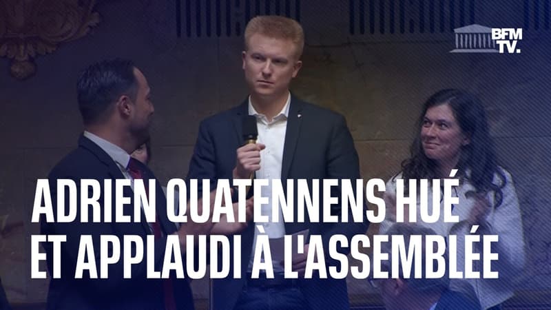 Assemblée nationale: Adrien Quatennens hué et applaudi lors de sa première...