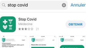 Une application géorgienne partageant le nom de Stop Covid.