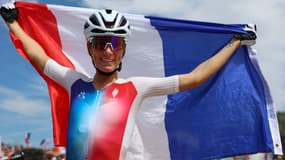 Pauline Ferrand-Prévôt lors de son titre olympique à Paris le 28/07/2024