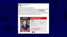 La police nationale a lancé un appel à témoins pour retrouver une jeune femme disparue.