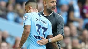 Gabriel Jesus et Pep Guardiola