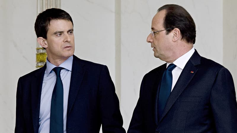 Manuel Valls et François Hollande à l'Elysée, le 4 avril 2014.