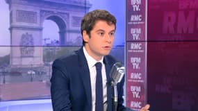 Gabriel Attal porte-parole du gouvernement et soutien du candidat Emmanuel Macron ce mercredi 13 avril sur BFMTV