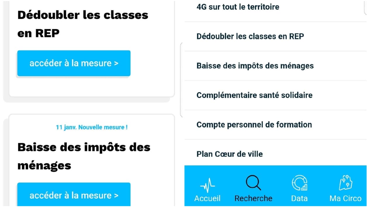 L'application KM0 permet d'avoir à portée de main les résultats chiffrés de certaines mesures votées par LaREM
