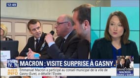 Emmanuel Macron fait une visite surprise à Gasny dans l'Eure