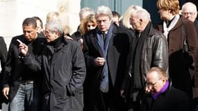 De nombreuses personnalités du cinéma, dont l'acteur Alain Delon, ont assisté en l'église Saint-Roch, à Paris, aux obsèques d'Annie Girardot, figure reconnue et familière du cinéma français, décédée lundi à l'âge de 79 ans. /Photo prise le 4 mars 2011/ RE
