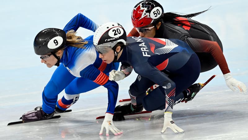 Tifany Huot-Marchand (au centre) lors des JO d'hiver 2022