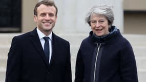 Emmanuel Macron et Theresa May, le 18 janvier 2018, à Sandhurst, près de Londres. 