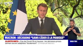 Emmanuel Macron: "Nous devons nous adapter à l'évolution du virus"