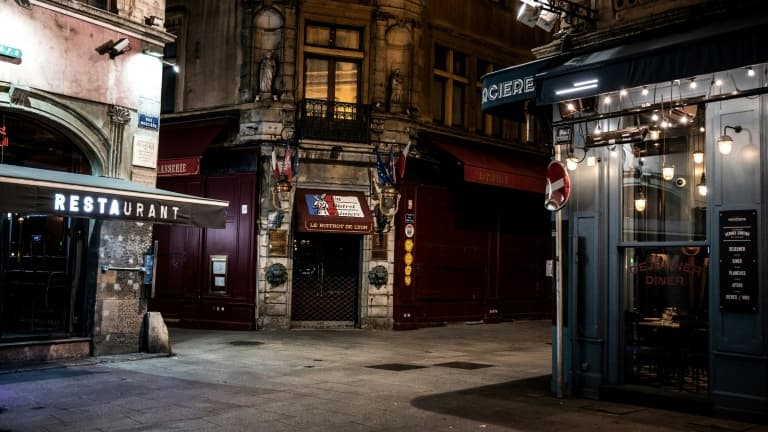 Une rue du centre de Lyon après 21h, le 17 octobre 2020 (Illustration)