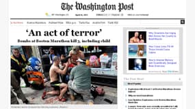 La une du site du Washington Post mardi parle d'un "acte de terreur".