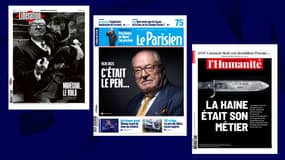 Les Unes de la presse au lendemain de la mort de Jean-Marie Le Pen le 8 janvier 2025