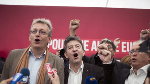 Pierre Laurent (g.) et Jean-Luc Mélenchon, à la fête de l'Humanité en septembre 2012.