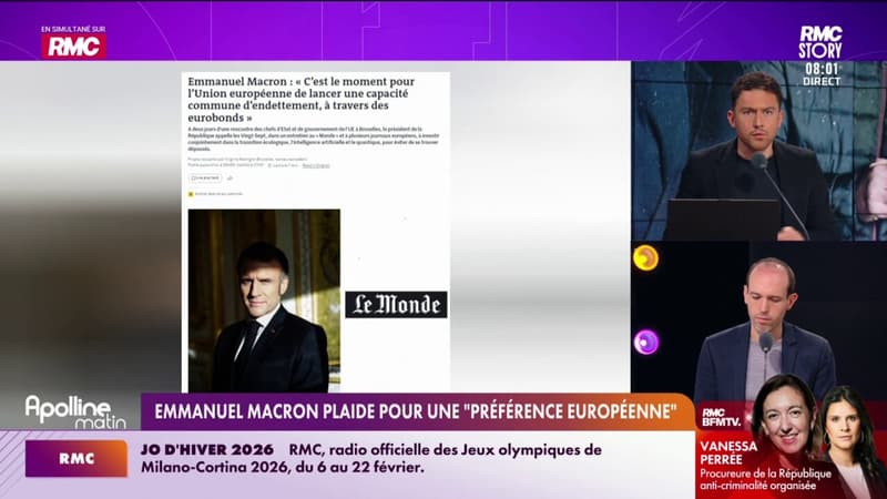 Emmanuel Macron plaide pour une "préférence européenne"