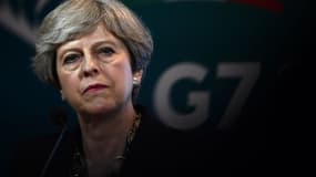 La Première ministre britannique Theresa May lors d'une conférence de presse au sommet du G7, le 26 mai 2017 à Taormina, en Sicile. 