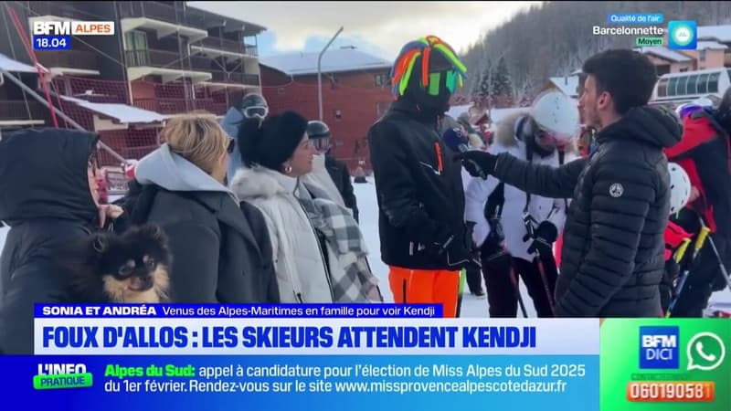 Foux d'Allos: les skieurs attendent le concert de Kendji