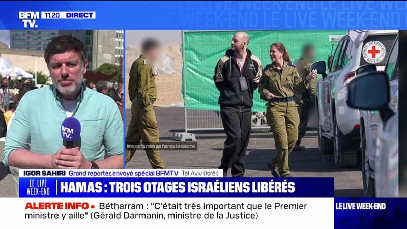 Trêve à Gaza: les trois otages libérés par le Hamas sont sur le sol israélien