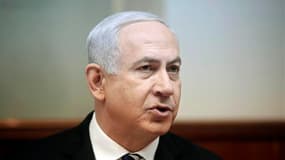 Le Premier ministre Benjamin Netanyahu. Israël a annoncé dimanche qu'elle conserverait les fonds qu'elle devait transmettre ce mois-ci à l'Autorité palestinienne, trois jours après la reconnaissance implicite d'un Etat palestinien souverain à l'Onu. /Phot