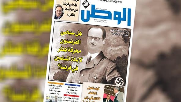 L'hebomadaire Al Watan a représenté François Hollande sous les traits d'Adolf Hitler.