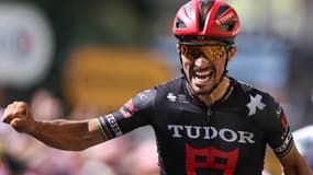 Le coureur français de la Tudor, Julian Alaphilippe, pense avoir gagné la 15e étape du Tour de France, 20 juillet 2025