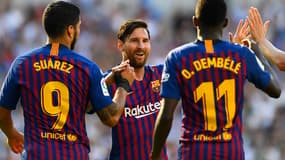 Suarez,  Messi et Dembélé