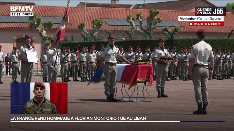 Le 17e RGP de Montauban entonne "les Adieux Suisses" en l'honneur de l'adjudant Florian Montorio