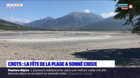Sécheresse du lac de Serre-Ponçon: la fête de la plage a sonné creux à Crots