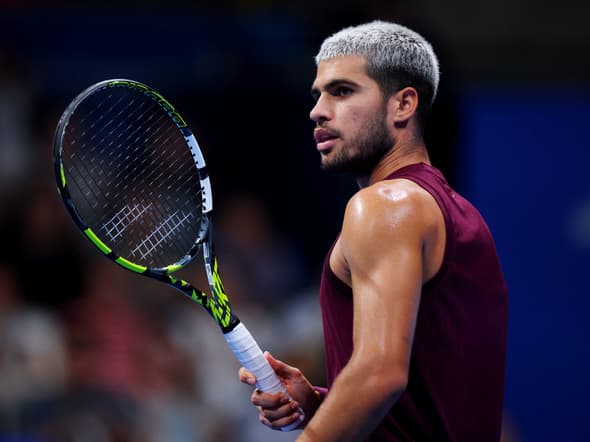 L'Espagnol Carlos Alcaraz pendant le Japan Open à Tokyo, le 30 septembre 2025