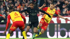 Bradley Barcola lors de Lens-PSG, 14 janvier 2024