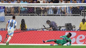 La panenka manquée de Lionel Messi lors d'Argentine-Equateur (1-1, 4 t.a.b. 2, Copa America), le 4 juillet 2024