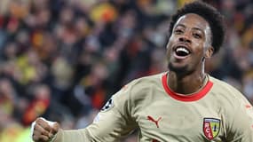 Elye Wahi en Ligue des champions avec le RC Lens, le 24/10/2023