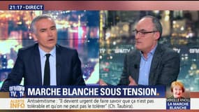 Marche blanche pour Mireille Knoll: Marine Le Pen et Jean-Luc Mélenchon hués par des participants (1/2)