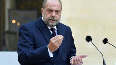 Le ministre de la Justice, Eric Dupond-Moretti, lors d'une conférence de presse, le 21 septembre 2020 à Paris