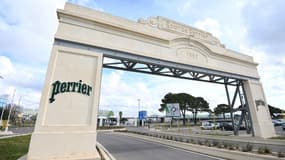 L'entrée de l'usine Perrier à Vergèze (Gard), le 7 février 2025