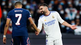 Kylian Mbappé et Dani Carvajal lors de Real Madrid-PSG en Ligue des champions, le 9 mars 2022