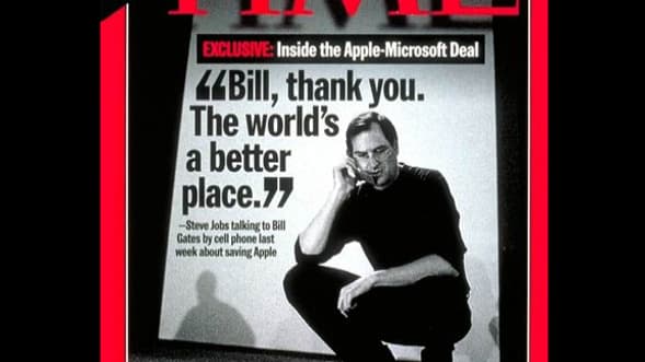 La couverture du Time en 1997, après que Microsoft a sauvé Apple de la faillite.