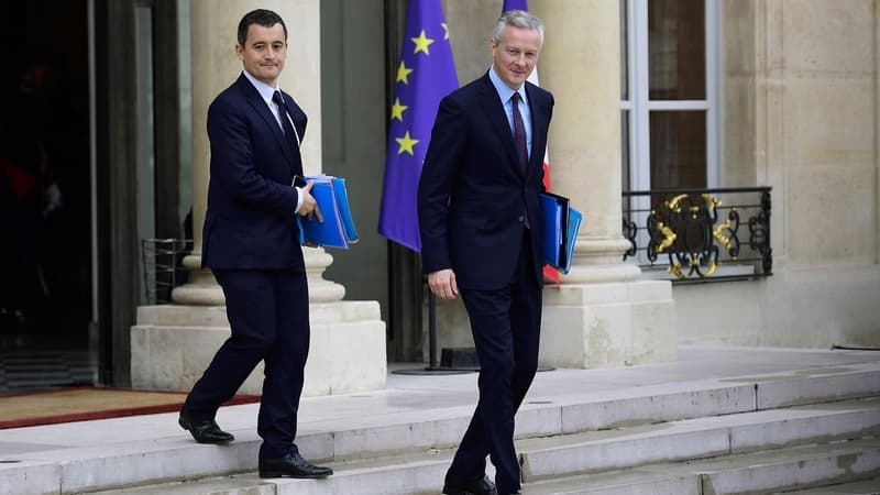 Le ministre de l'Action et des Comptes publics, Gérald Darmanin, et le ministre de l'Économie et des Finances, Bruno Le Maire.