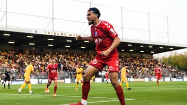 La joie des joueurs de Concarneau - 26 mai 2023.