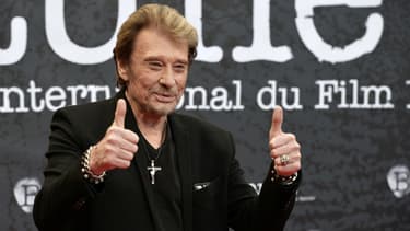 Johnny Hallyday au Festival international du Film Policier de Beaune en 2014