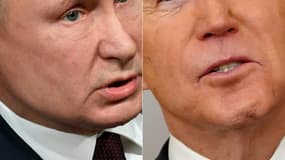 Photos du président russe Vladimir Poutine et de son homologue américain Joe Biden. (Photo d'illustration)