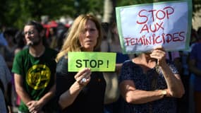Une manifestation contre les violences conjugales à Paris, le 6 juillet 2019