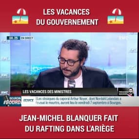 Les vacances des ministres: Jean-Michel Blanquer fait du rafting dans l'Ariège