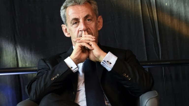 Nicolas Sarkozy lors d'une cérémonie à Calais le 22 septembre 2021