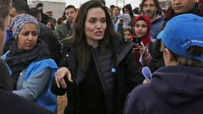 Angelina Jolie dans un camp de réfugiés syriens de Zaatari, en Jordanie, le 28 janvier 2018
