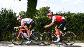 Magnus Cort Nielsen et Anthony Perez sur la 4e étape du Tour de France 2022.